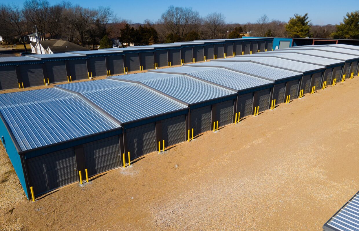 1020 Griffith drone photo of two of the storage unit buildings