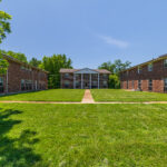 Timber Place Apartments courtyard between several of the buildings