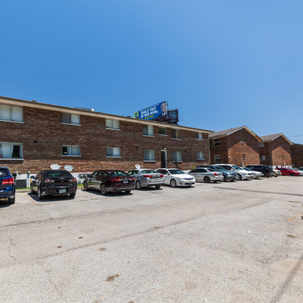 4000000 | 9921 Sloane Sq., Woodson Terrace, MO 63134Timber Place Apartments parking lot and building exterior