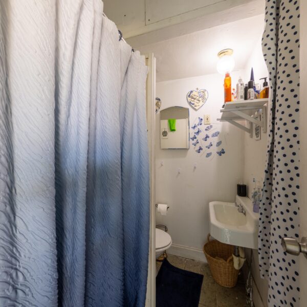 196000 | 3741 Salena St., St. Louis, MO 631183741 Salena bathroom with a white to blue ombre shower curtain on the left